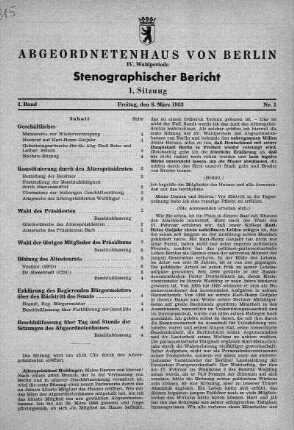 Nr. 1 (1), 8. März 1963