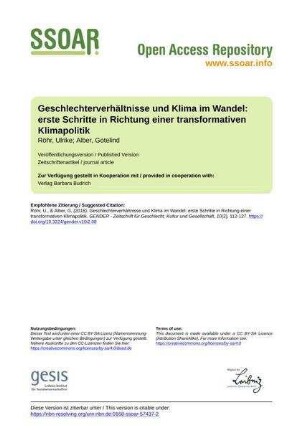 Geschlechterverhältnisse und Klima im Wandel: erste Schritte in Richtung einer transformativen Klimapolitik