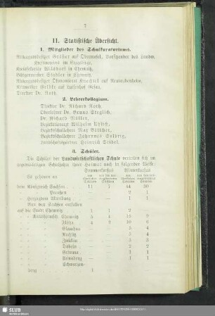 II. Statistische Übersicht