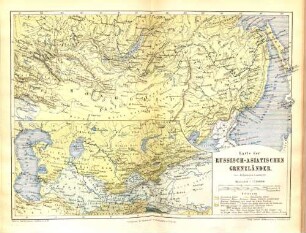 Karte der russisch-asiatischen Grenzländer.