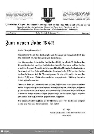 Zum neuen Jahr 1941!