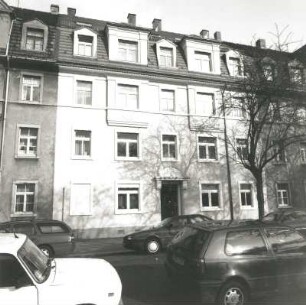 Dresden-Pieschen, Hans-Sachs-Straße 60/54. Wohnzeile (um 1910). Straßenansicht (Nr. 56)