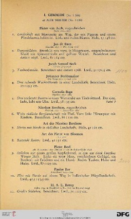 I. Gemälde (Nr. 1-249)