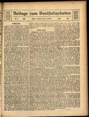 Zweite Ausgabe vom Sonntag, den 11. Februar 1912.