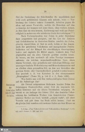 Entstehung der Dohm´schen Schriften über die Juden
