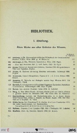 Bibliothek (Nr. 601-1186)
