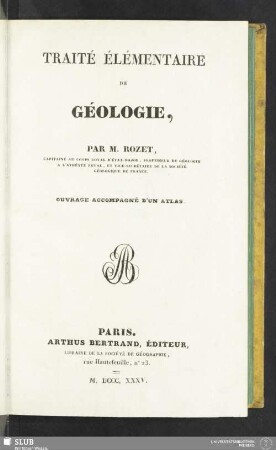 [1]: Traite Élémentaire De Géologie