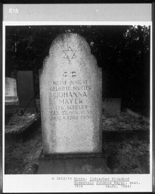 Grabstein von Johanna Mayer (gestorben 1934.04.04)