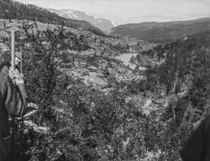 Canyon : Blick von der schwedisch-norwegischen Grenze auf den Canyon von Bardu von Schweden aus