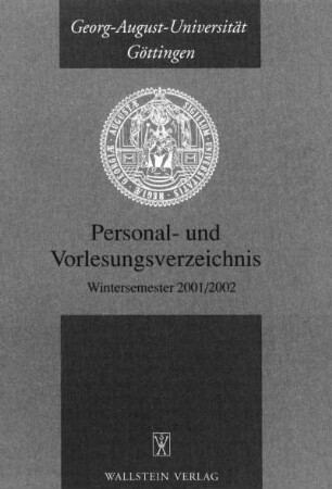 WS 2001/2002: Personal- und Vorlesungsverzeichnis ...