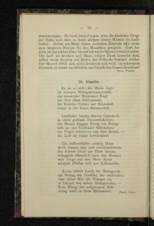 16. Abseits.