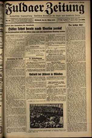Ausgabe vom Mittwoch, den 16. März 1938.