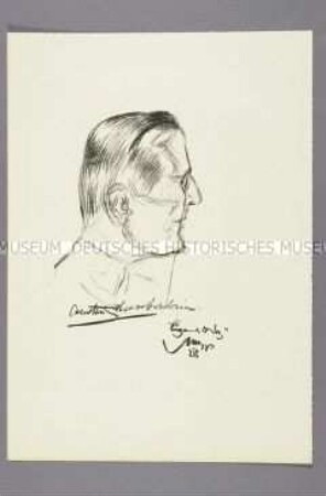 Bildnis des britischen Politikers Sir Joseph Austen Chamberlain