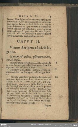 Caput II. Utrum Scriptura Laicis legenda