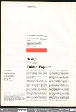 Design für die Unidad Popular