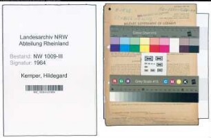 Entnazifizierung Hildegard Kemper , geb. 09.03.1915 (Fuersorgerin)