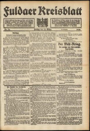 Ausgabe vom Freitag, den 31. März 1916.