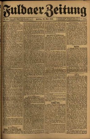 Ausgabe vom Freitag, den 28. Mai 1920.