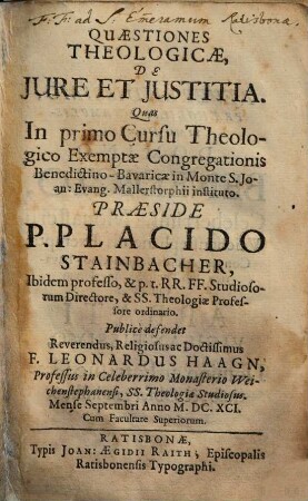 Quaestiones Theologicae De Jure Et Justitia