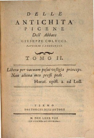 Delle Antichitá Picene, 2