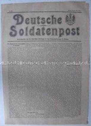 Tageszeitung für die deutschen Truppen im besetzten Belgien "Deutsche Soldatenpost"