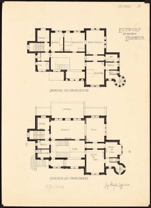 Landhaus: Grundrisse UG und EG