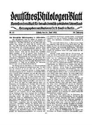 Der Preußische Philologentag in Hildesheim