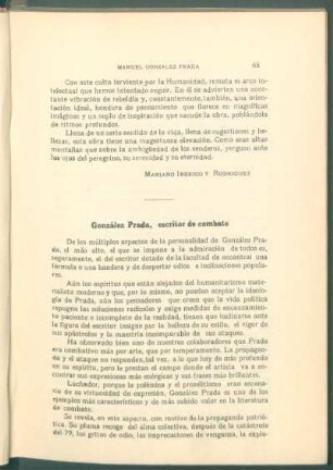 González Prada, escritor de combate