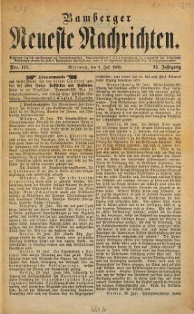 Bamberger neueste Nachrichten. 1885,7/12 = Jg. 25