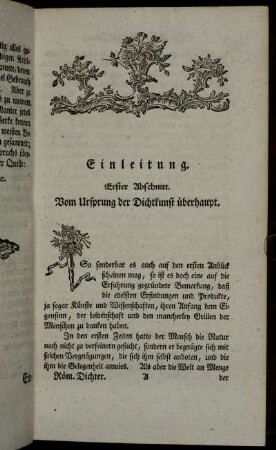 Erster Abschnitt. Vom Ursprung der Dichtkunst überhaupt.