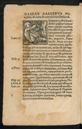 Gaspar Sasgerus Minorita, de cultu & veneratione sanctorum.