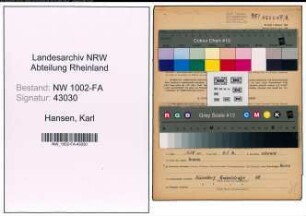 Entnazifizierung Karl Hansen, geb. 09.06.1893 (Kaufmann)
