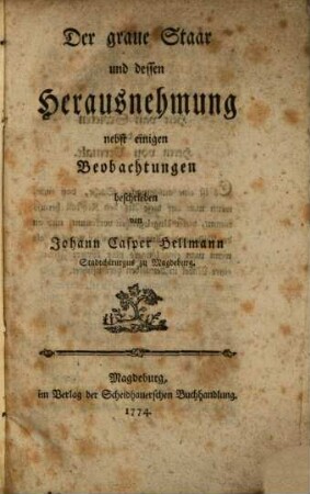 Der graue Staar und dessen Herausnehmung ...