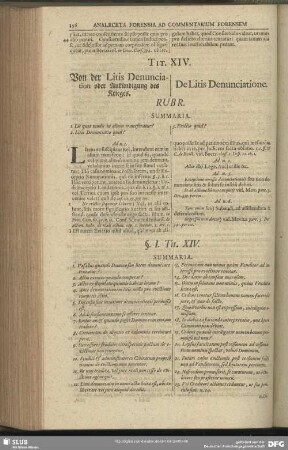 Tit. XIV. Von der Litis Denunciation oder Ankündigung des Krieges
