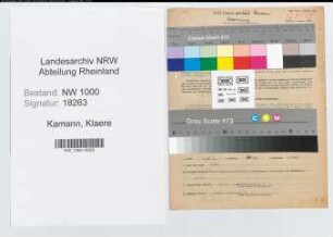 Entnazifizierung Klaere Kamann, geb. 16.05.1886 (Kauffrau)