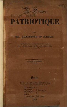 A-propos patriotique