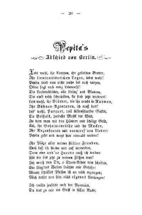 Pepita's Abschied von Berlin