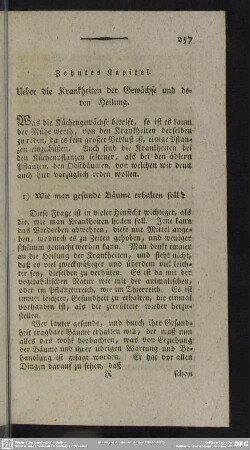 Zehntes Kapitel. Ueber die Krankheiten der Gewächse und deren Heilung
