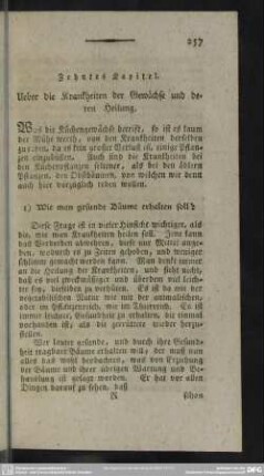 Zehntes Kapitel. Ueber die Krankheiten der Gewächse und deren Heilung