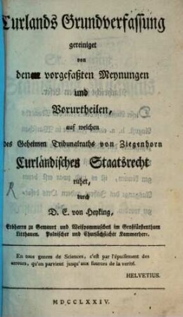 Curlands Grundverfassung