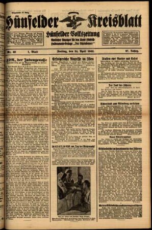 Erste Ausgabe vom Freitag, den 24. April 1942.