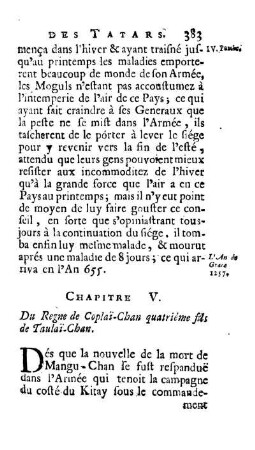 Chapitre V. Du Regne de Coplai-Chan quatriéme fils de Taulai-Chan