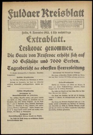 Ausgabe vom Dienstag, den 09. November 1915.