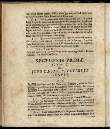 Sectionis Primæ.