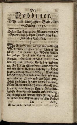 Drey und vierzigstes Blatt, den 27. October, 1742.