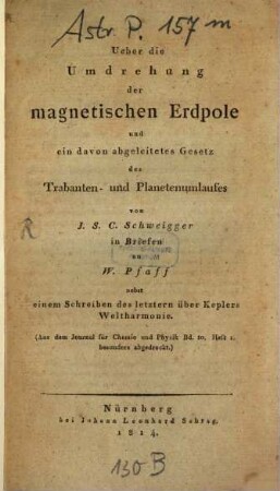 Über die Umdrehung der magnetischen Erdpole ...