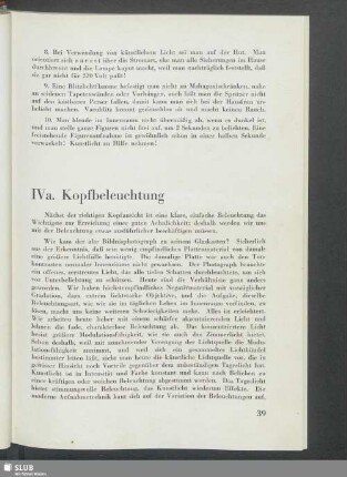 IVa. Kopfbeleuchtung
