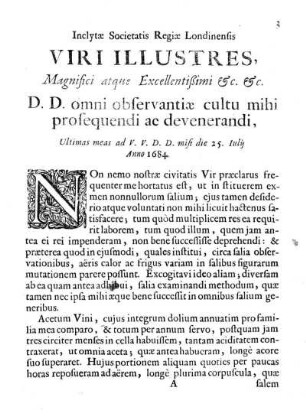 Viri illustres, ... D. D. omni ovservantiae cultu mihi prosequendi ac devenerandi