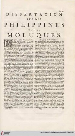 Dissertation sur le Philippines et le Moluques