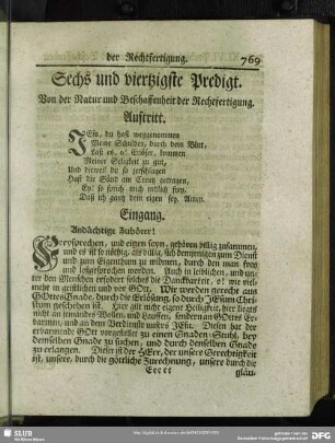 Sechs und viertzigste Predigt. Von der Natur und Beschaffenheit der Rechtfertigung
